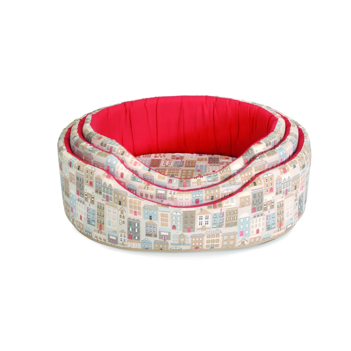 Camon Oval Bed “Dog’S City” 75cm