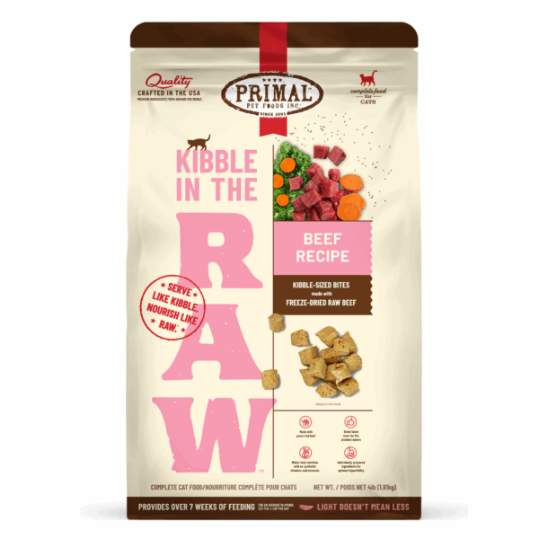 Primal Kibble in the Raw Cat Food - Beef Recipe - 4 lb