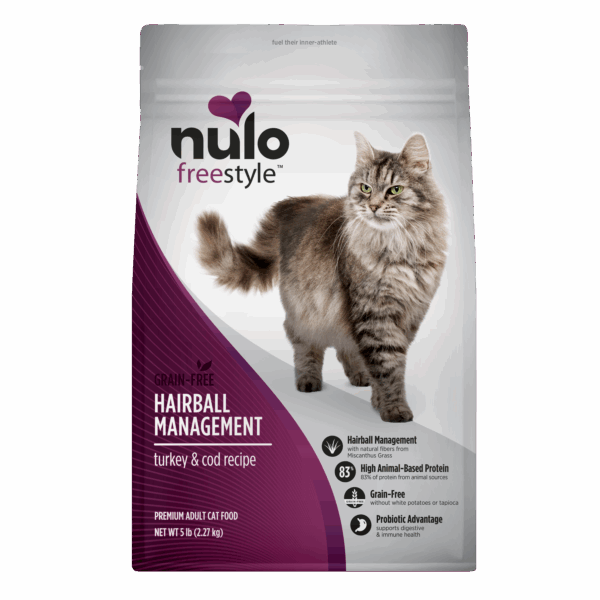 Nulo FreeStyle Adult Cat Hairball Management Turkey & Cod 5LB Bag