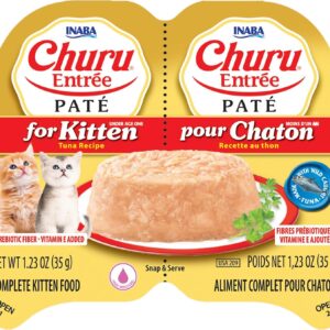 INABA Churu Entree Pate for Kitten, Grain-Free, High Protein, Prebiotic Complete & Balanced Wet Cat Food - Tuna Recipe