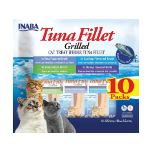 INABA Premium Grilled Tuna Fillet Cat Treats with Vitamin E and Green Tea Extract - bag of 10