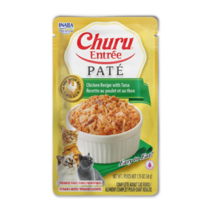 INABA Churu Entree Pate for Cats, Grain-Free, Prebiotic Complete & Balanced Wet Cat Food - Chicken with Tuna Recipe