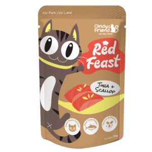 Cindy & Friends Red Feast Tuna With Scallop Complete & Balanced Wet Cat Food Pouch, 70g