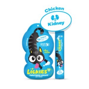 Cindy & Friends Lickies Functional Creamy Lickable Cat Treat for Kidney, Chicken 75g (5 x 15g)