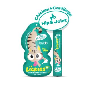 Cindy & Friends Lickies Functional Creamy Lickable Cat Treat for Hip & Joint with Chicken & Cartilage 75g (5 × 15g)